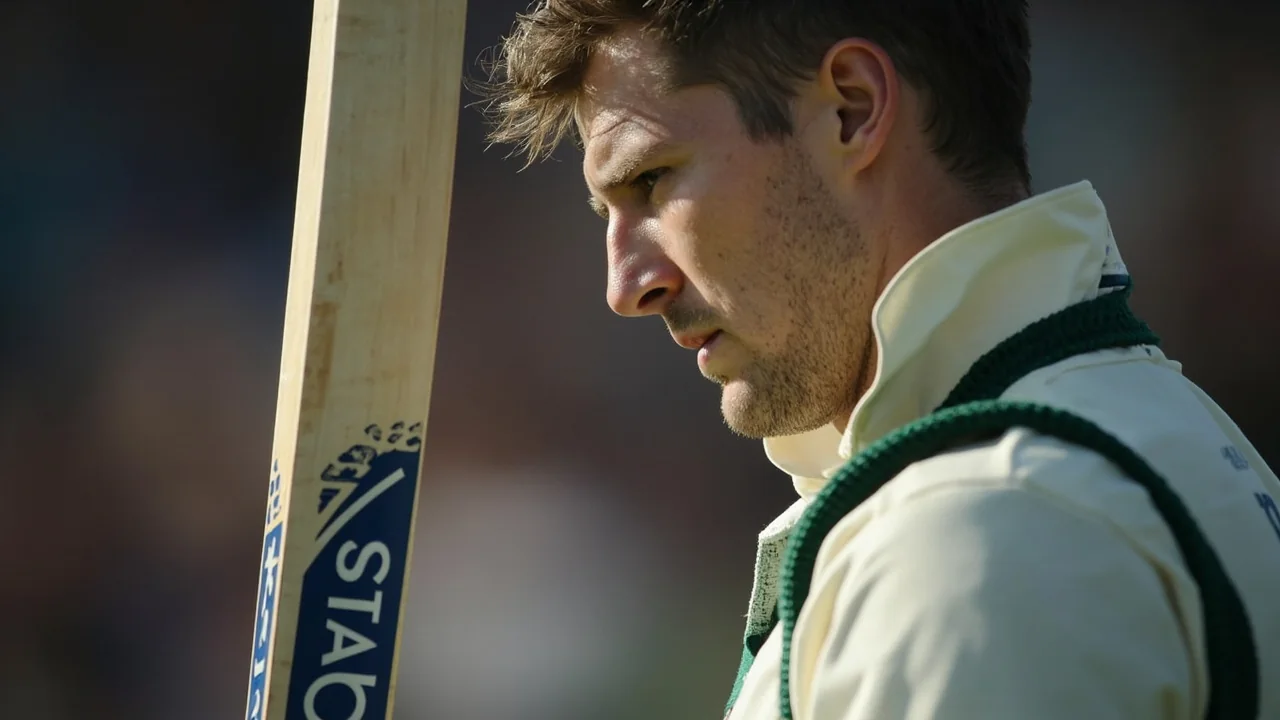 Editorial close-up of a wicketkeeper in training kit during a recovery session